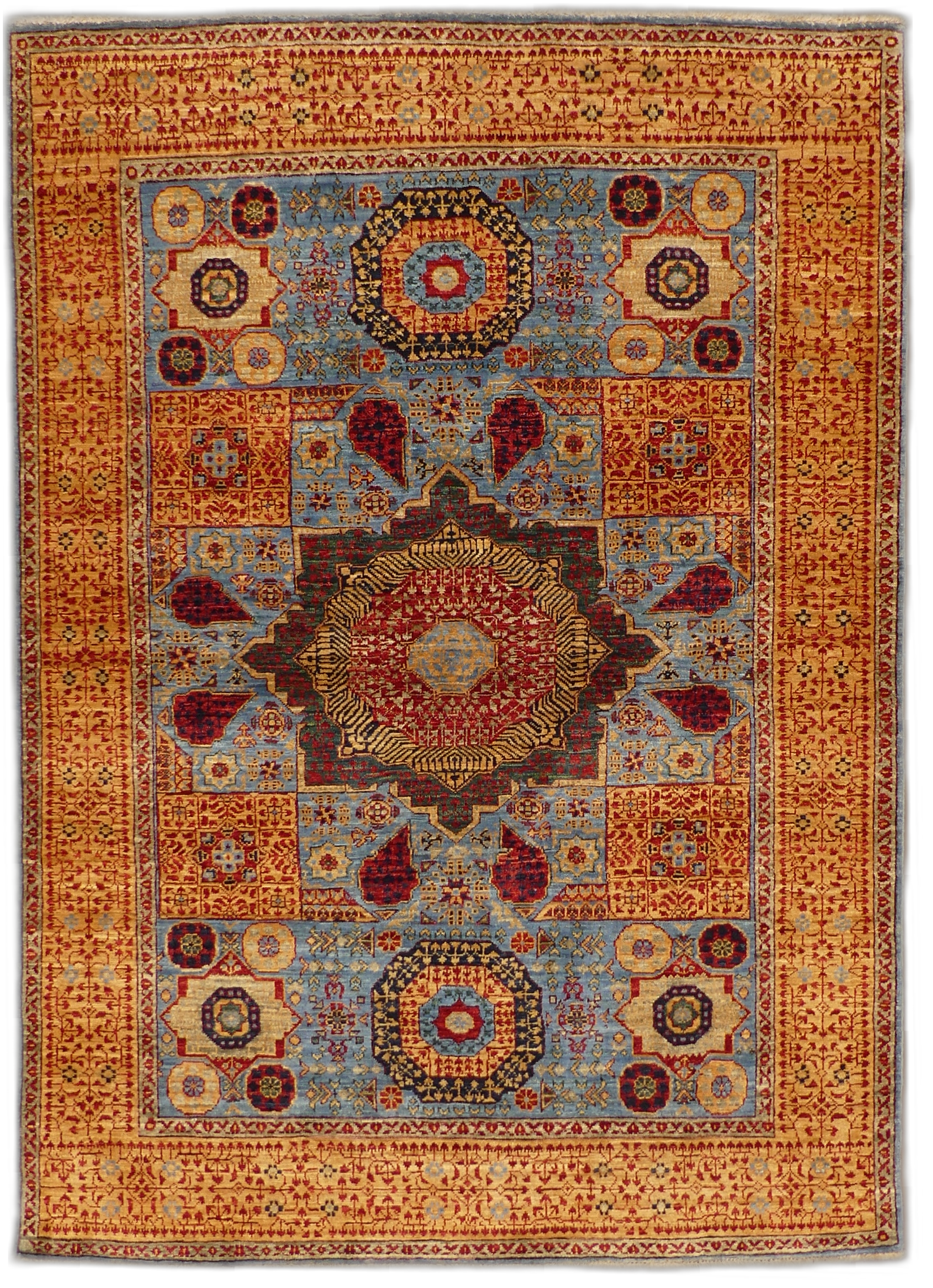 Royal Mamluk Medallion Wool Rug MP5656 - 4'1" x 5'10"