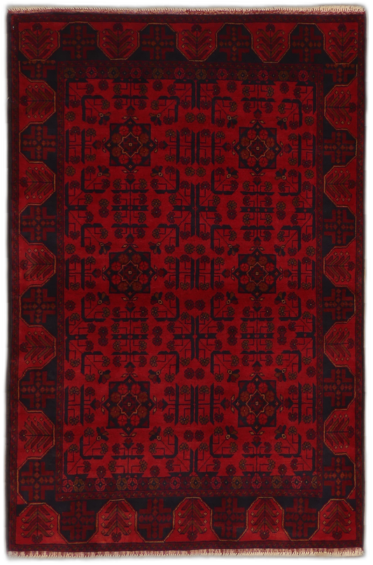 Traditional Turkmen Bukhara Wool Rug MP5662 - 4 x 6