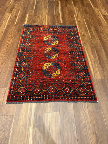 Ersari Traditional Medallion Wool Rug MP5683 - 4 x 5.10