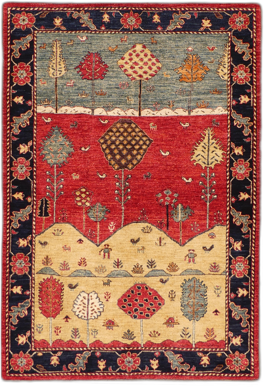 Rustic Nature Inspired Lori Gabbeh Wool Rug MP5730 - 4 x 6