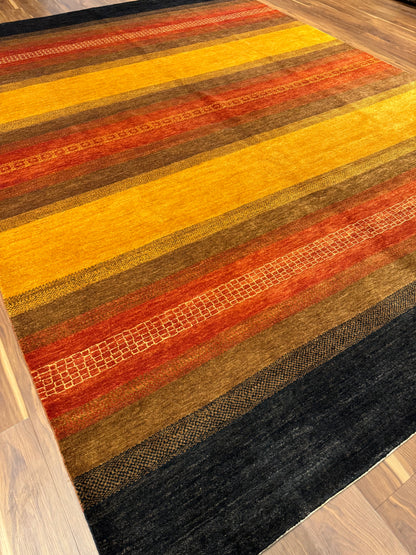 Earthy Elegance Modern Gabbeh Wool Rug MP6336 - 10.1 x 13.9