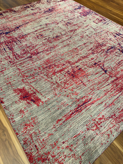 Abstract Expressionist Luxury Wool/Silk Rug MP6414 - 8.4 x 10.5