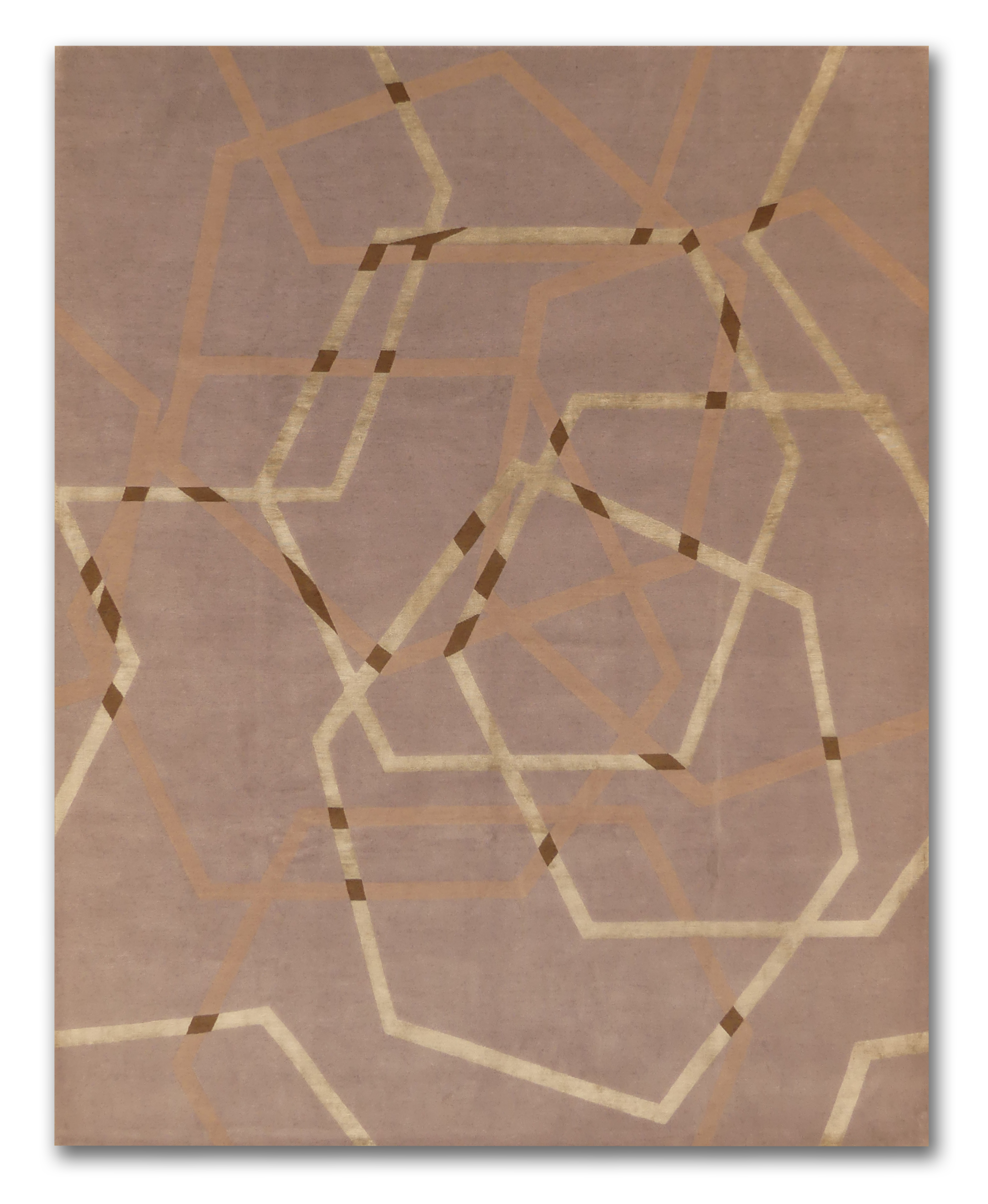 Contemporary Geometric Wool/Silk Rug MP6425 - 8' x 10'