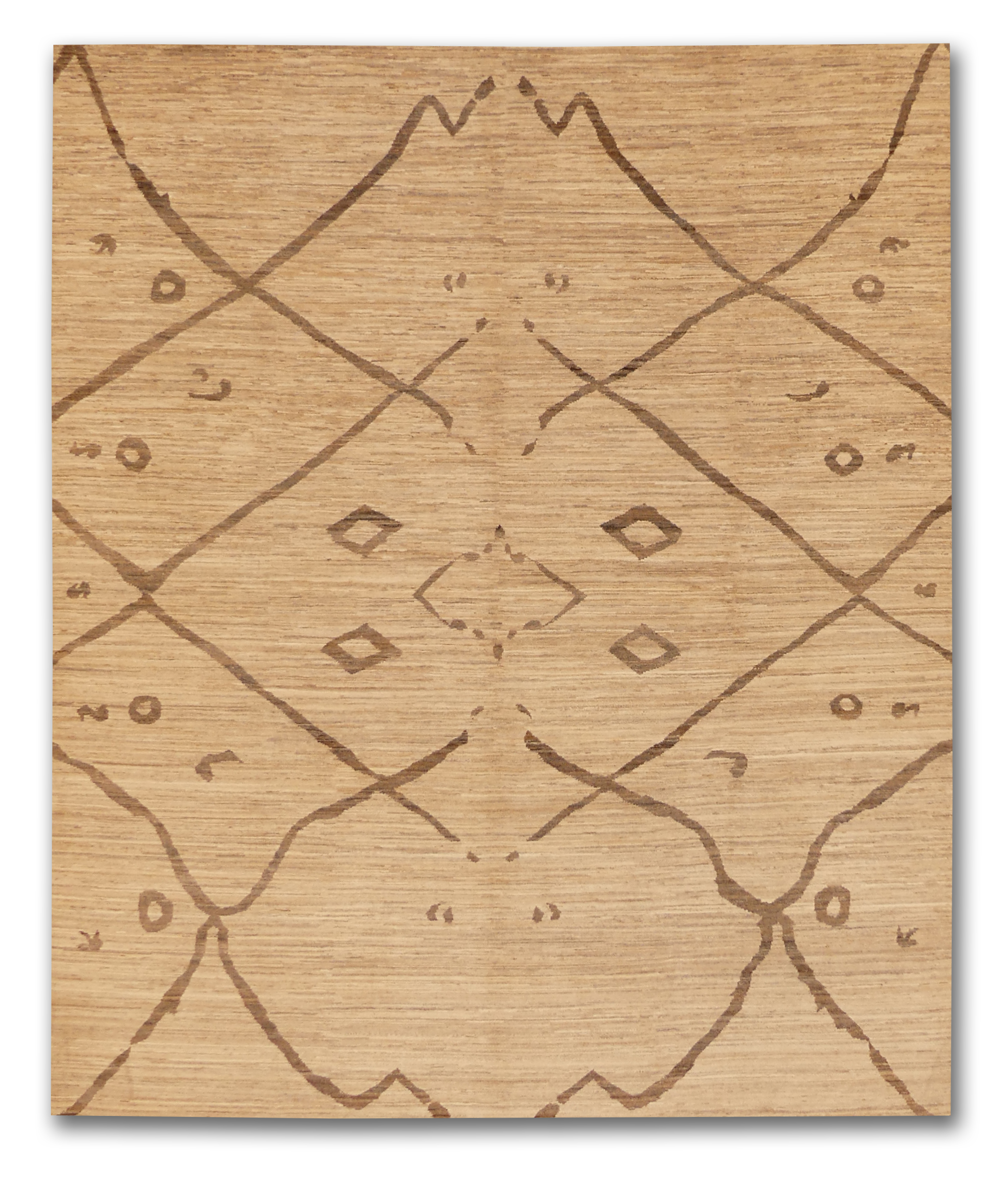 Casablanca Geometric Beige Wool Rug MP6426 - 7'7" x 9'3"