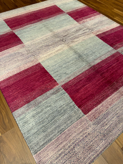 Contemporary Striped Elegance Gabbeh Wool Rug MP6488 - 8 x 10.1
