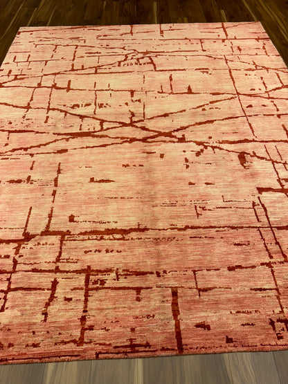 Coral Canvas Modern Wool Rug MP6502 - 8.1 x 9.7