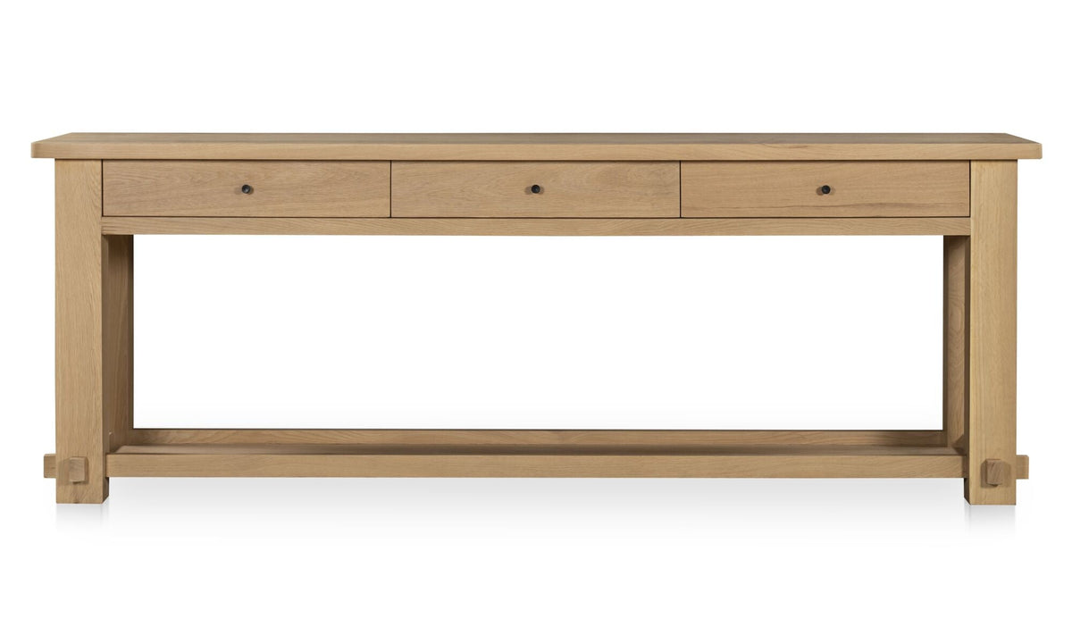 86" Natural Solid Oak Console Table