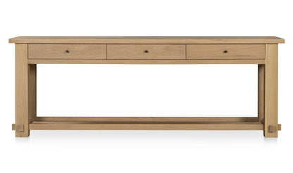 86" Natural Solid Oak Console Table