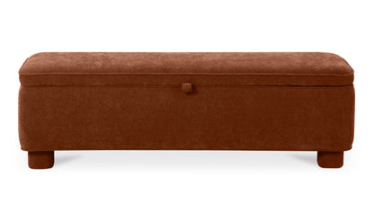 59" Deep Orange Upholstered Bench