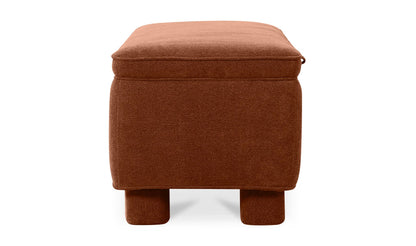 59" Deep Orange Upholstered Bench