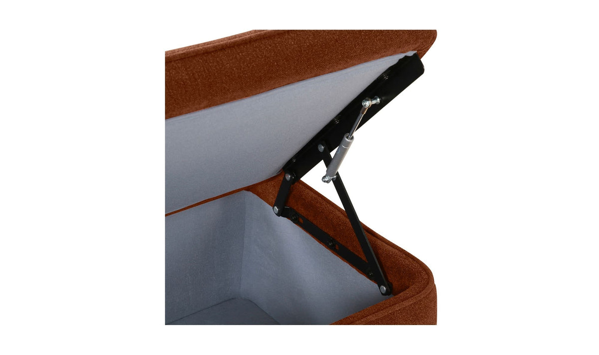 59" Deep Orange Upholstered Bench