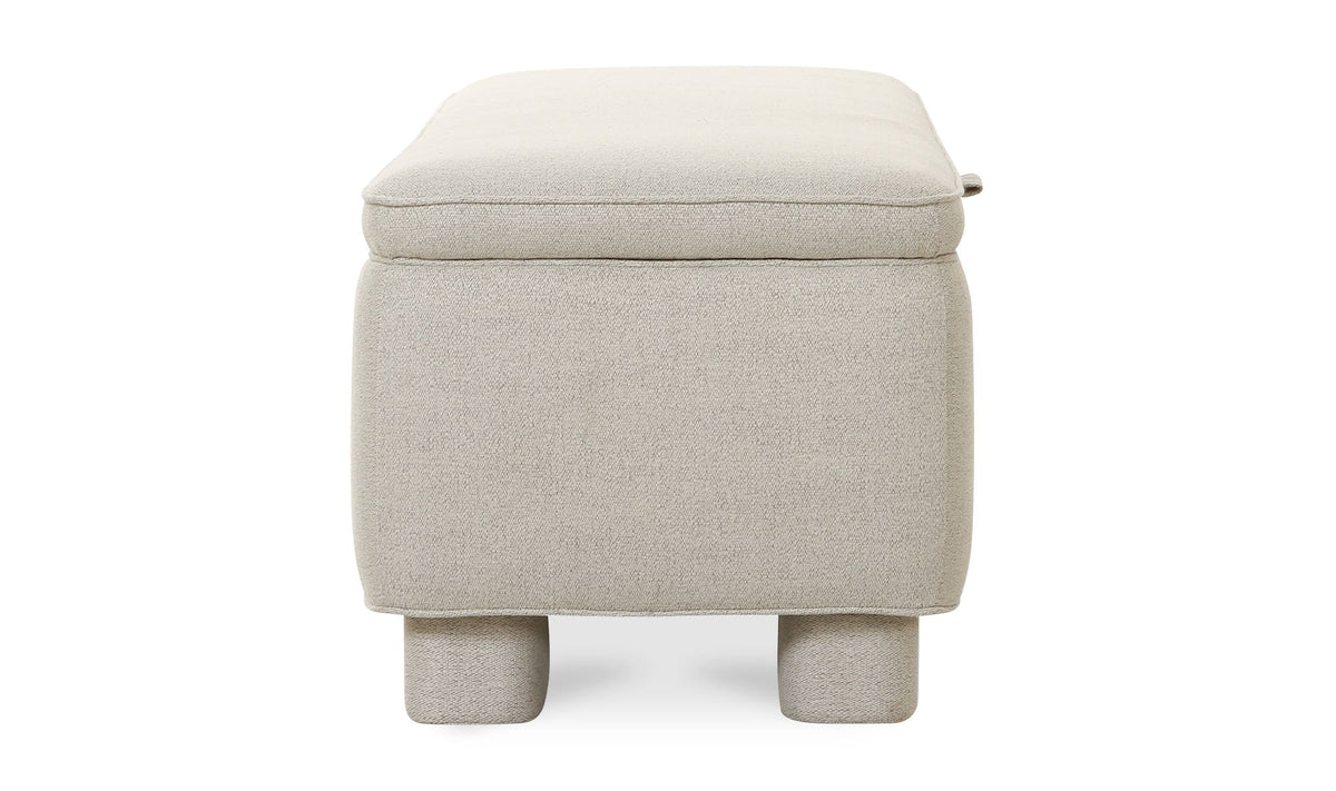 59" Light Grey Upholstered Storage Bench