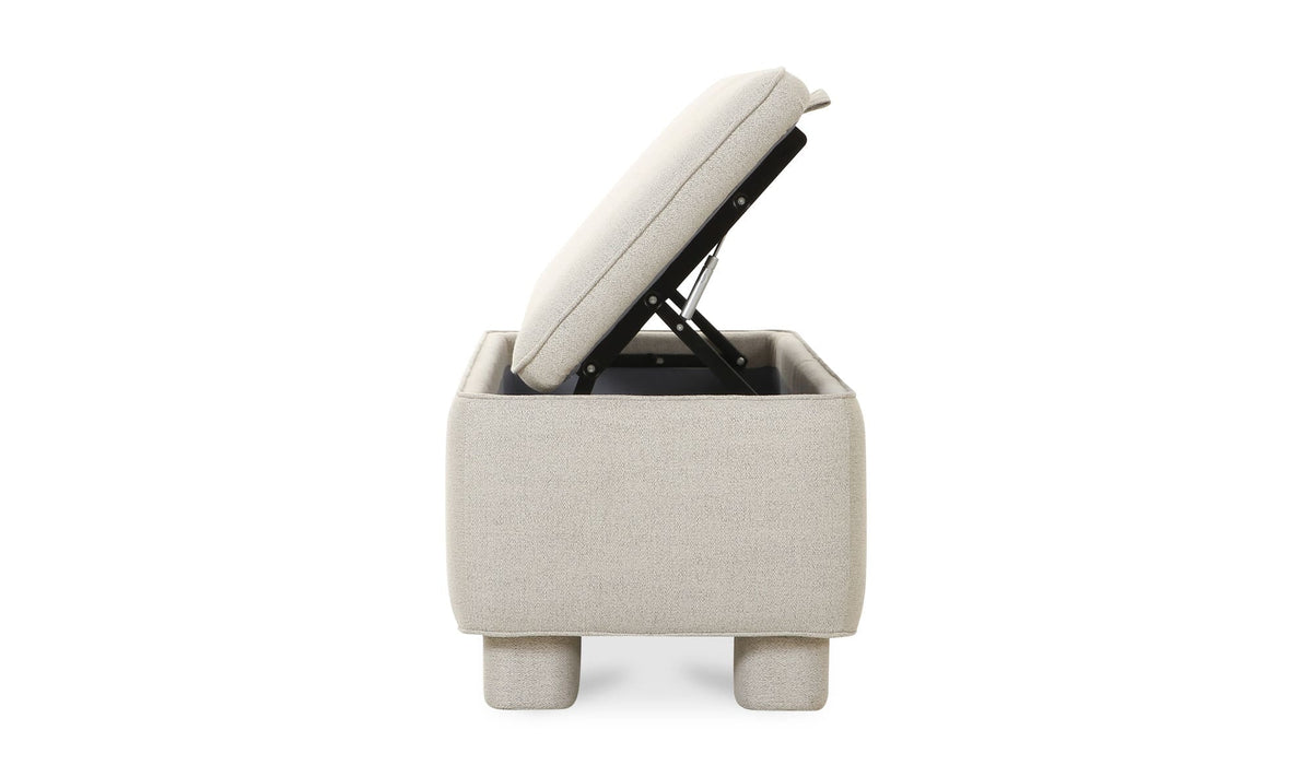 59" Light Grey Upholstered Storage Bench