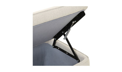 59" Light Grey Upholstered Storage Bench