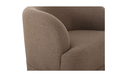 32" Brown Upholstered Swivel Accent Chair