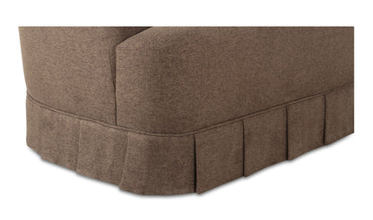 32" Brown Upholstered Swivel Accent Chair