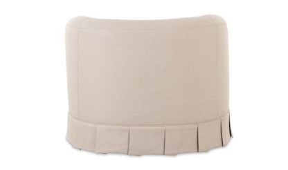 32" Beige Upholstered Swivel Accent Chair