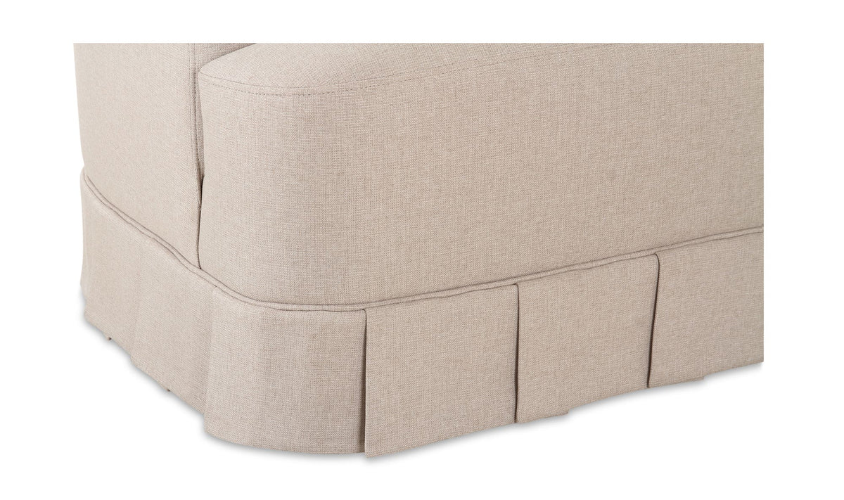 32" Beige Upholstered Swivel Accent Chair