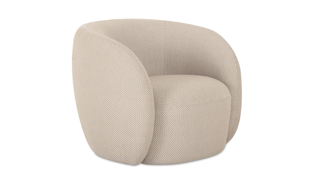 32" Beige Check Upholstered Accent Chair
