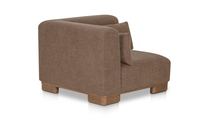 40" Dark Brown Upholstered Corner Chair