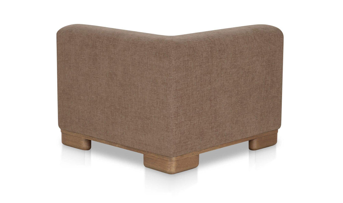 40" Dark Brown Upholstered Corner Chair