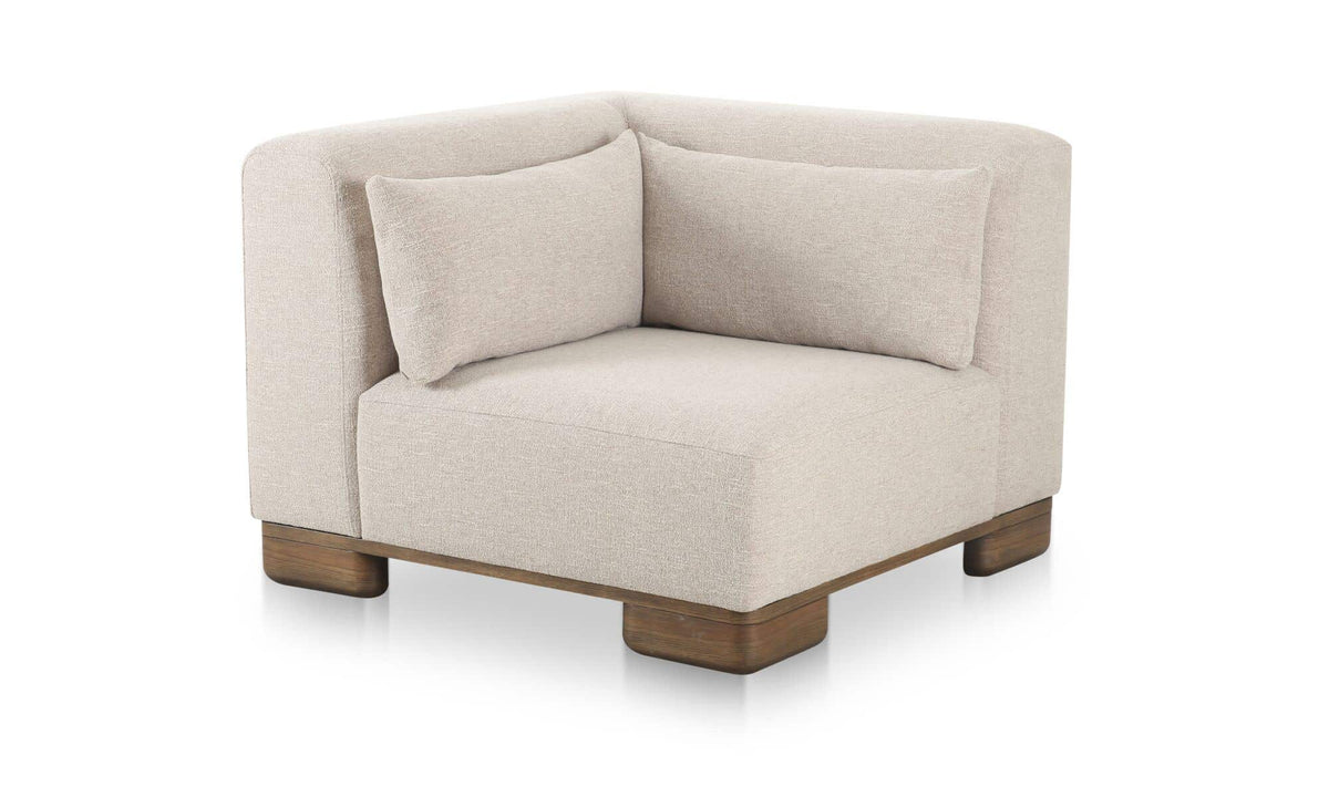 40" Oatmeal Upholstered Corner Chair