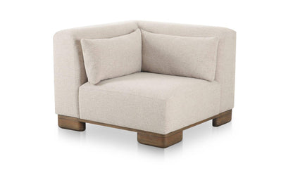 40" Oatmeal Upholstered Corner Chair