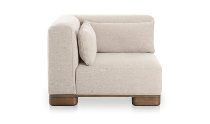 40" Oatmeal Upholstered Corner Chair