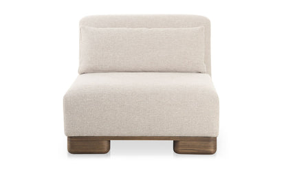 35" Oatmeal Upholstered Slipper Chair
