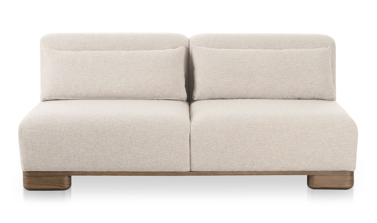 70" Oatmeal Upholstered Sofa
