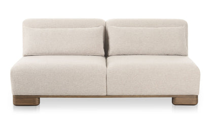 70" Oatmeal Upholstered Sofa