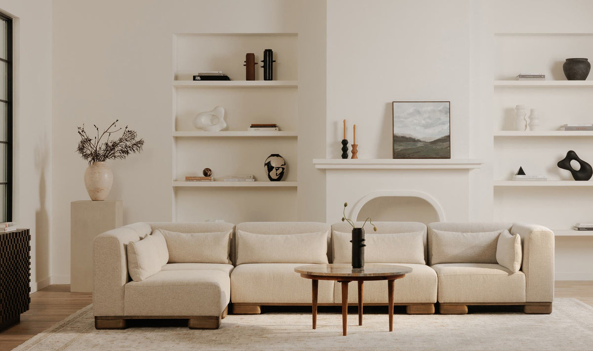 70" Oatmeal Upholstered Sofa