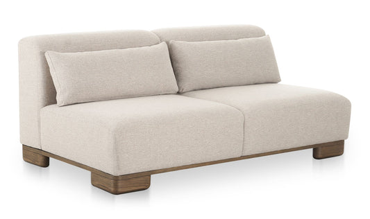 70" Oatmeal Upholstered Sofa