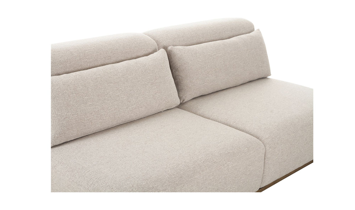 70" Oatmeal Upholstered Sofa