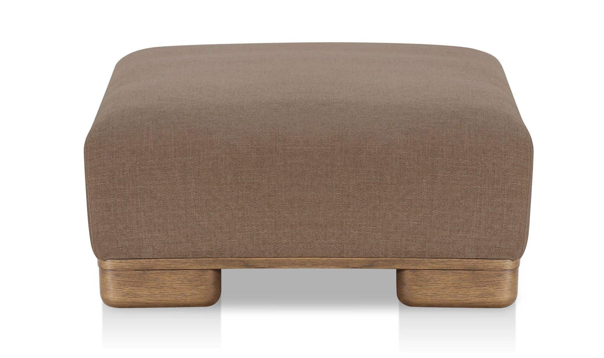 35" Dark Brown Upholstered Ottoman
