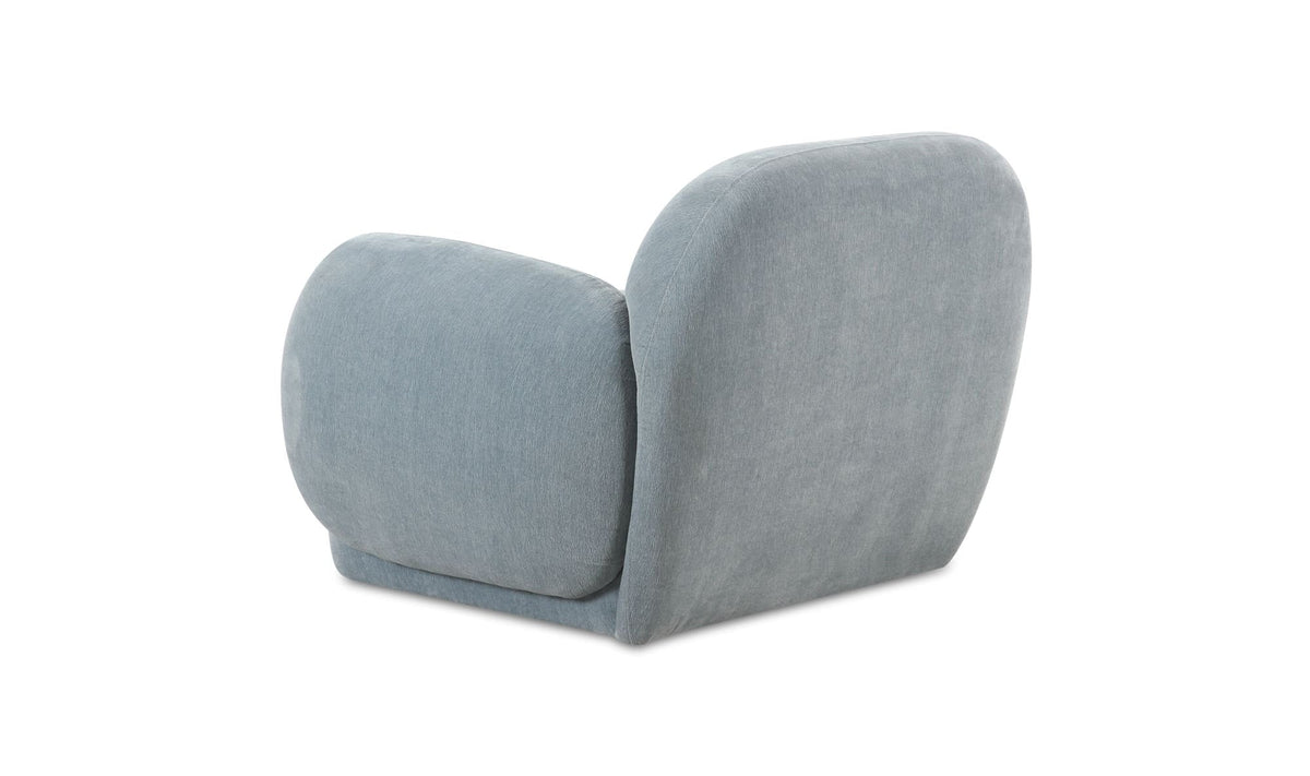 39.5" Light Blue Upholstered Lounge Chair