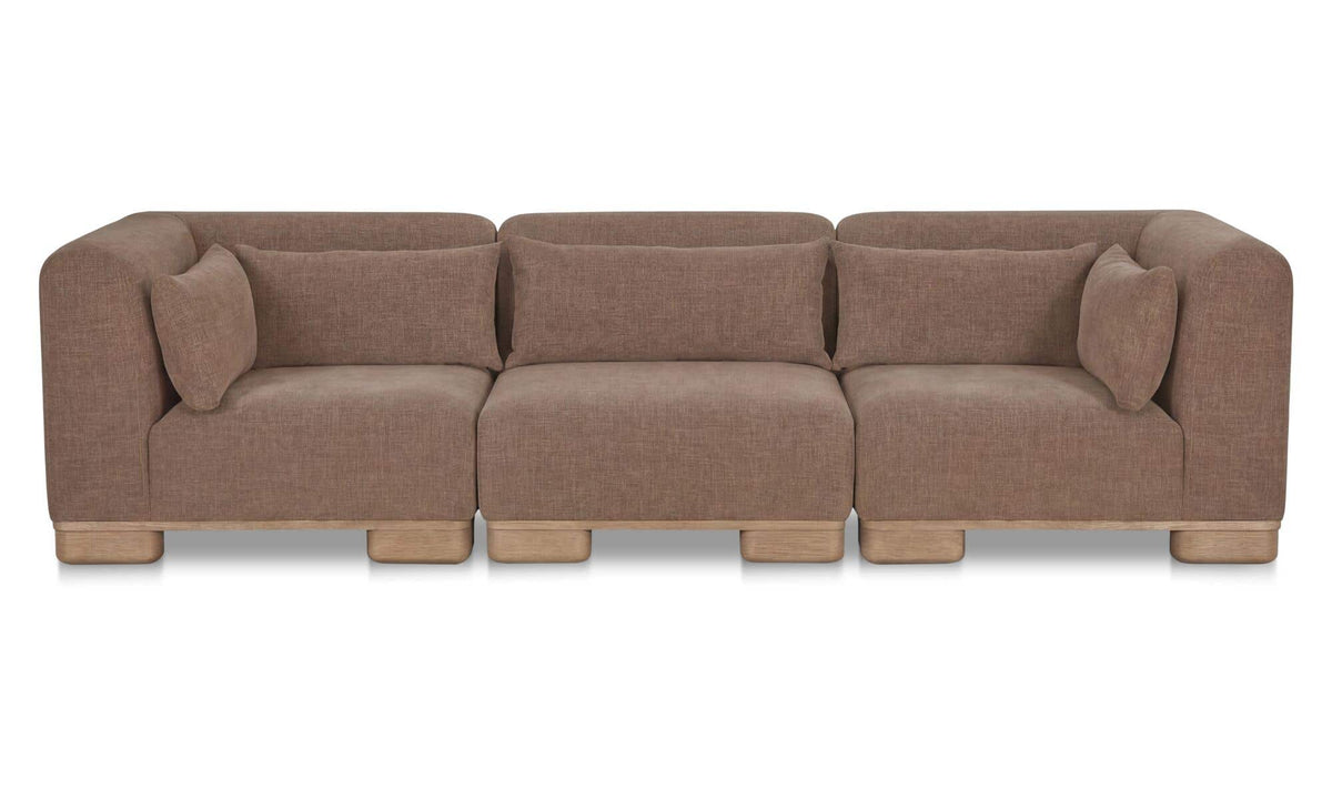 115" Dark Brown Upholstered Modular Sofa