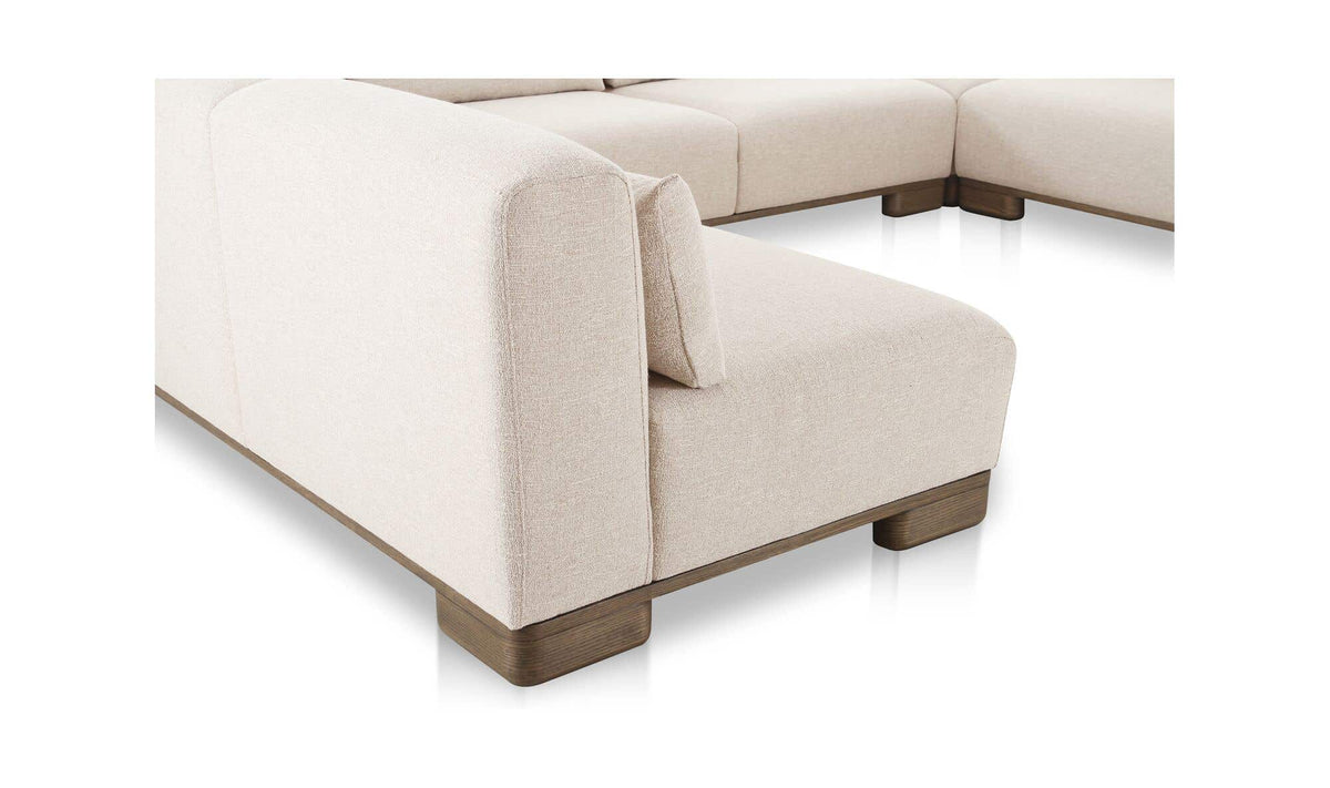 150" Oatmeal Upholstered Modular Sectional