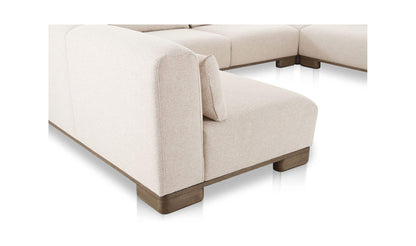 150" Oatmeal Upholstered Modular Sectional