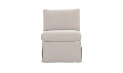 25.5" Beige Upholstered Slipper Chair