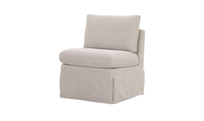 25.5" Beige Upholstered Slipper Chair