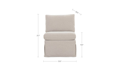 25.5" Beige Upholstered Slipper Chair