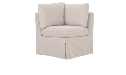 28.5" Beige Upholstered Corner Chair