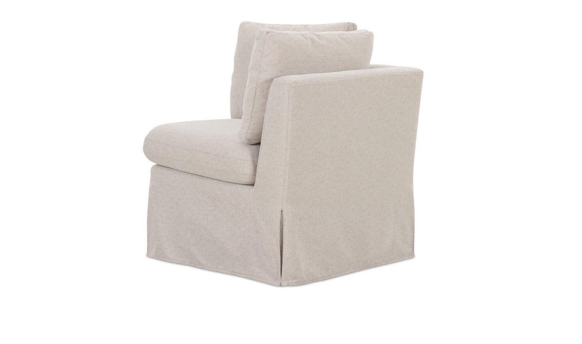28.5" Beige Upholstered Corner Chair