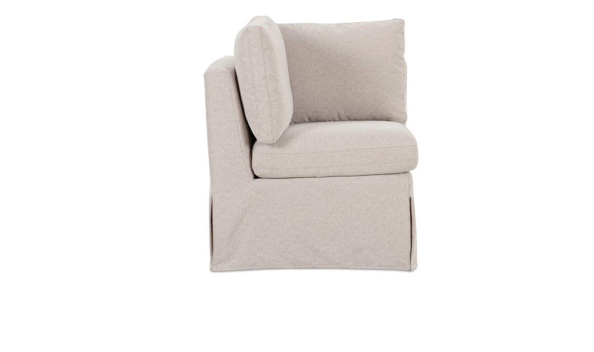 28.5" Beige Upholstered Corner Chair
