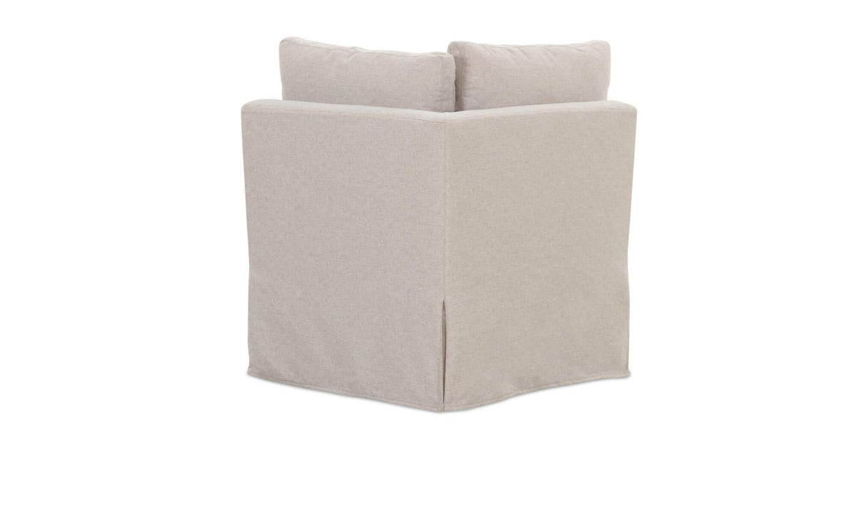 28.5" Beige Upholstered Corner Chair