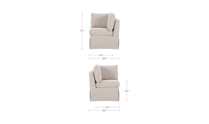 28.5" Beige Upholstered Corner Chair