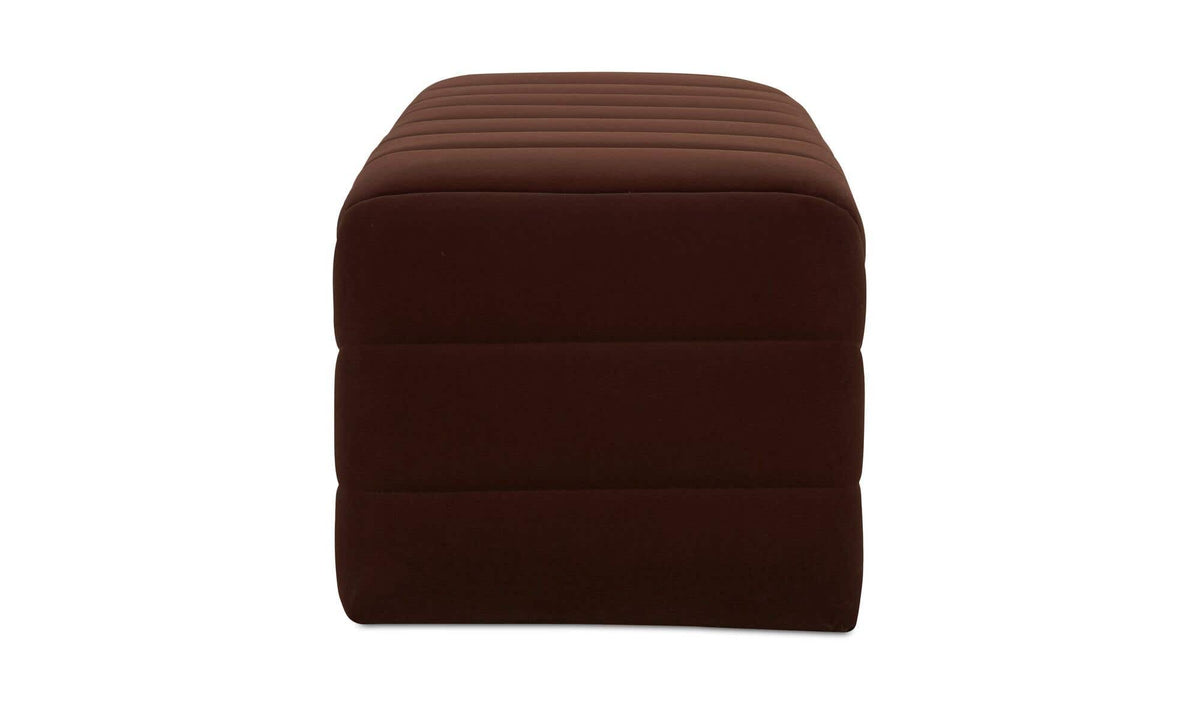 60" Warm Brown Upholstered Bench