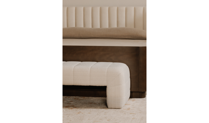 60" Oatmeal Upholstered Bench