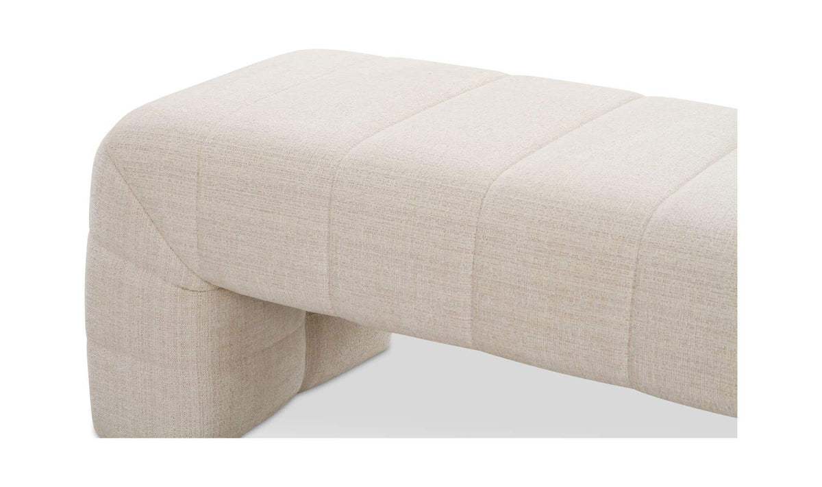 60" Oatmeal Upholstered Bench